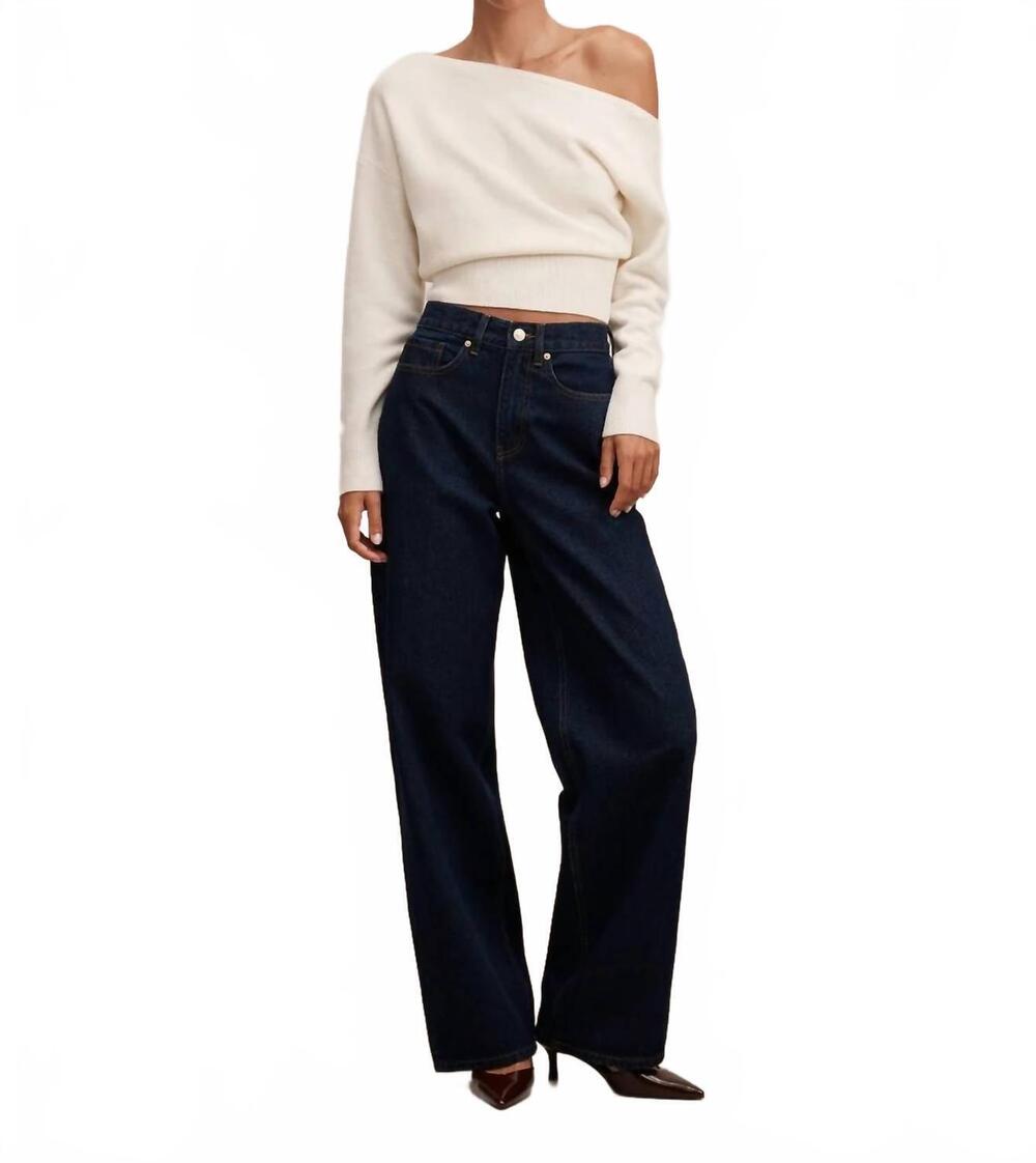 NEW LETTER TO JULIET gia high rise wide leg trouser jean in dark wash